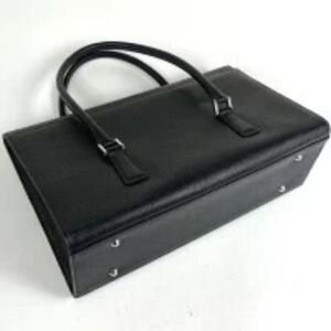 Burberry leather Black tote Nero handbag bag